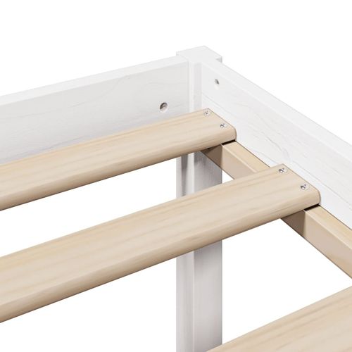 Łóżko dla seniora, z wezgłowiem, białe, 140x190 cm, lite drewno na Arena.pl