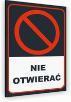 Tabliczka znak informacyjny 20x15 Antracyt NIE OTWIERAĆ Aluminiowa