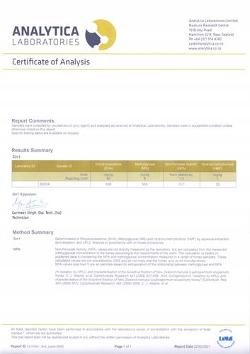 MIÓD MANUKA MGO 550+ 500 g HECADI na Arena.pl