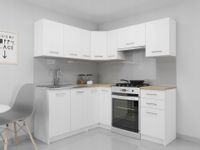 Zestaw mebli kuchennych Nicea Narożne Białe + BLAT