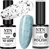 NTN Lakier Hybrydowy 5g Nr198 + NTN Top Flakes 7g Efekt Przepiórczego Jajka