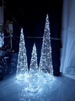 ŚWIECĄCE CHOINKI LED OZDOBA ŚWIĄTECZNA DEKORACJA FIGURKI 3szt 100/80/60cm