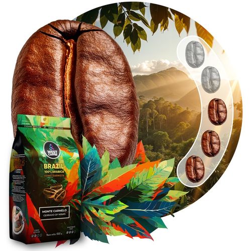 Kawa ziarnista Brazylia 1kg Świeżo Palona - 100% Arabica - Monte Carmelo na Arena.pl