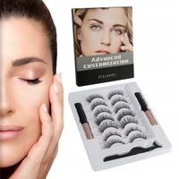 RZĘSY MAGNETYCZNE 7X DŁUGIE + PĘSETA + 2X EYELINER PRO
