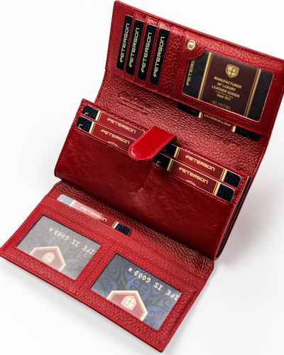 skórzany portfel na karty z ochroną rfid stop - peterson na Arena.pl