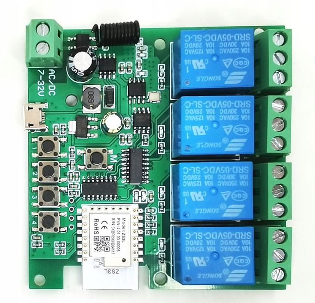 Sterownik 4CH DC 5-32V beznapięciowy ZigBee + RF 3 Tryby Pracy zdjęcie 1