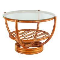 RattaNeo Coral s120 stolik koniak rattan naturalny
