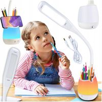 Lampka Biurkowa Szkolna LED RGB Organizer Na Biurko Do Czytania Nauki