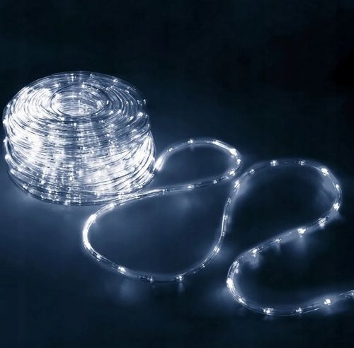 WĄŻ ŚWIETLNY ZEWNĘTRZNY LED LAMPKI BIAŁY ZIMNY IP44 20m ŚWIĄTECZNE CHOINKA na Arena.pl