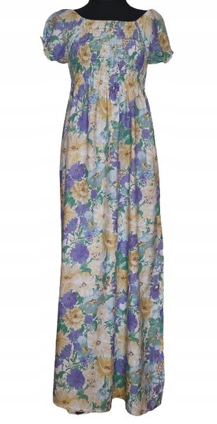 Sukienka suknia damska długa maxi w kwiaty uni zdjęcie 1