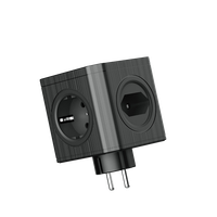 Rozgałęźnik elektryczny 4x gniazdo 230V 3x USB-A czarny