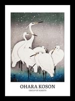 Plakat 13x18cm Design Egrets, Koson Vintage do Salonu