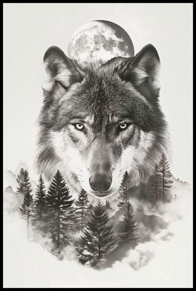 Plakat 61x91,5cm Wilczy Duch Lasu zdjęcie 2