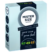mister size test box prezerwatywy 47-49-53 mm xs/s/m ultracienkie 3 szt.