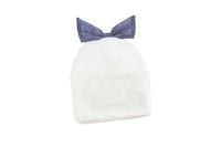 Pupill Flores czapka dla dziewczynki koronka bambus kokarda ecru 46-48