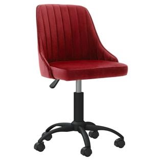 Obrotowe Krzesło Biurowe, Winna Czerwień, Obite Aksamitem