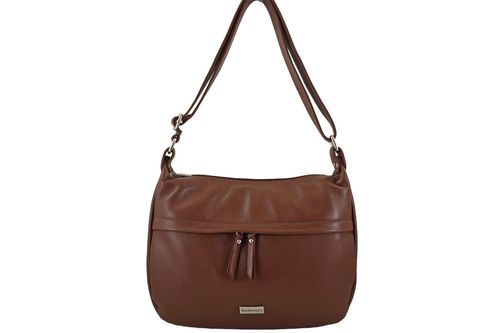 Pojemna torebka na ramię z kieszenią - Brązowa na Arena.pl