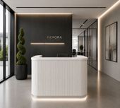 Recepcja glamour biało-srebrna owalna z podświetleniem LED 120 cm