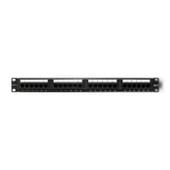 Qoltec Patch panel 24 porty | kat.5E UTP | Czarny