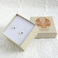 Kolczyki sztyfty małe kropla srebro pudełko gratis