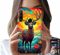 ETUI DO HUAWEI P30 LITE - KOLOROWE WZORY JELEŃ ŁOŚ ZWIERZĘTA LEŚNE