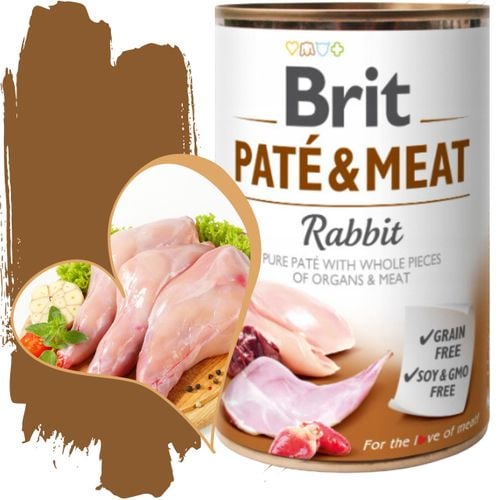 mokra karma dla psa brit pate & meat rabbit 400 g z królikiem bezzbożowa na Arena.pl