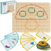 Geoplan, geometria, edukacyjna zabawka, Montessori, gumki