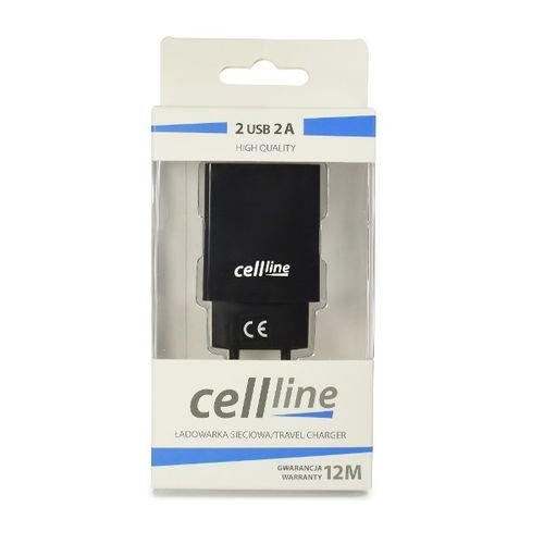 Ład. siec. Cellline 2xUSB 2A czarna/blac k na Arena.pl