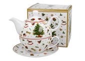 ZESTAW FILIŻANKA ZE SPODKIEM + DZBANEK DUO CHRISTMAS TREE ŚWIĘTA