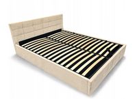 Łóżko tapicerowane 160x200 Modulo z pojemnikiem stelaż taupe