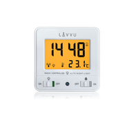 LAVVU Cyfrowy budzik sterowany radiowo NORDLYS biały z czujnikiem światła