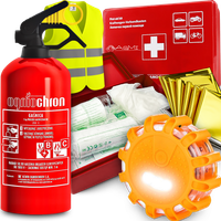 GAŚNICA 1KG APTECZKA KOC RATUNKOWY FLARA OSTRZEGAWCZA STROBOSKOP KAMIZELKA