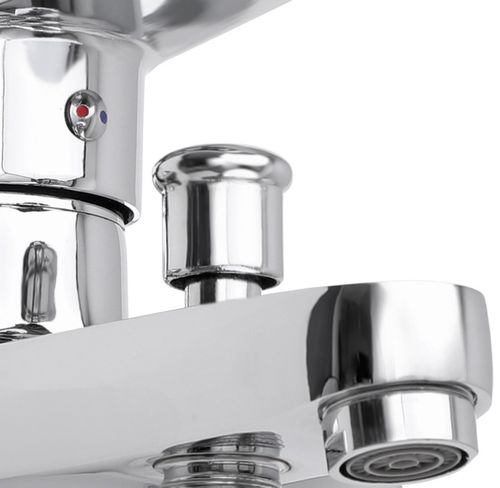 Bateria wannowa ścienna chrom srebrna z prysznicem kran do wanny YOKA na Arena.pl