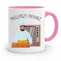 Kubek Różowy Dla Piekarza Najlepszy Piekarz Z Nadrukiem Ze Zdjęciem
