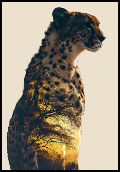 Plakat 68x98cm Gepard Duch Sawanny zdjęcie 2