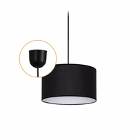 LAMPA WISZĄCA SUFITOWA ŻYRANDOL ABAŻUR NOWOCZESNA CZARNY 20cm E27 LED kabel