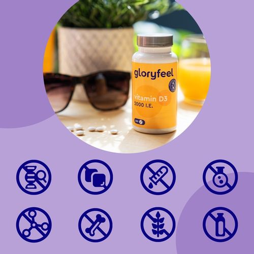 WITAMINA D3 2000 jm - 400 tab witamina słońca na ODPORNOŚĆ gloryfeel na Arena.pl