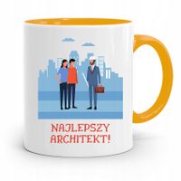 Kubek Żółty Architekta Najlepszy Architekt Prezent Z Nadrukiem Ze Zdjęciem