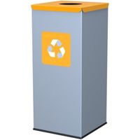 metalowy kosz do segregacji śmieci 30x30x70cm 60l plastik - pokrywa
