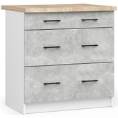 SZAFKA KUCHENNA OLIWIA S 80cm 3S BIAŁA-BETON
