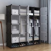 Duża Szafa Modułowa Z Przezroczystymi Półkami Na Ubrania I Buty