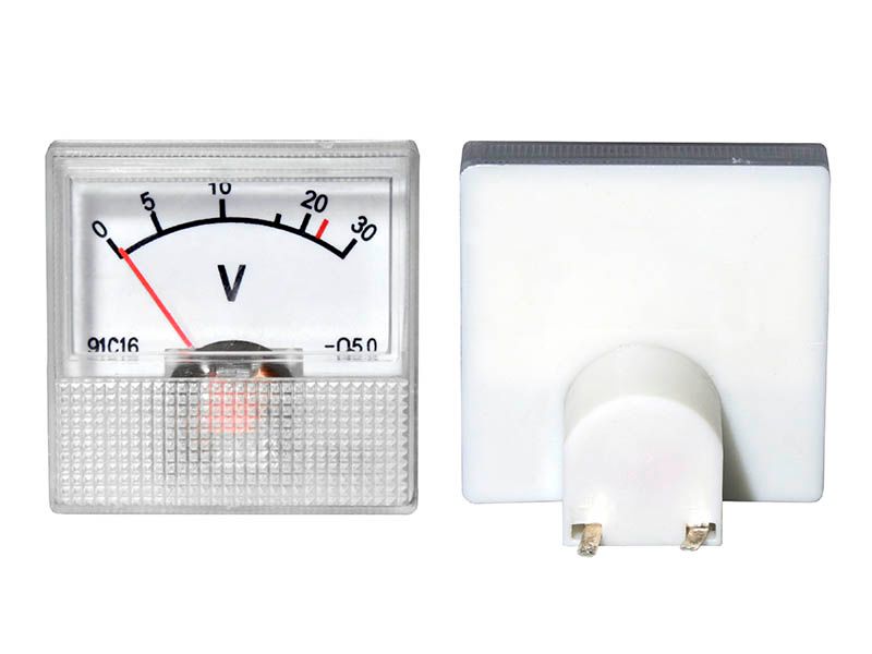 Miernik analogowy voltomierz kwadrat mini 30V zdjęcie 1