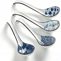 ŁYŻKI ŁYŻKA CERAMICZNE DUŻE DO ZUPY RAMEN MISO PHO