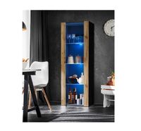 Witryna Stojaca Półka Salon Szafka  Czarny/Wotan