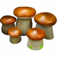 ozdoba do ogrodu grzyby kamienie zestaw 5 sztuk