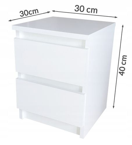 Szafka nocna, dwie szuflady stolik nocny, biała, salon sypialnia biuro na Arena.pl