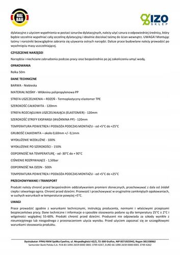 Taśma do Hydroizolacji 10mb Łazienka 120mm HN04 na Arena.pl