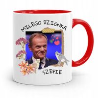 Kubek Czerwony Donald Tusk Po Platforma Prezent Z Nadrukiem Ze Zdjęciem