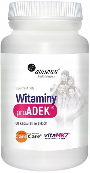 ALINESS ADEK COMPLEX witamina A D E K2 MK-7 Odporność Wzrok Witamina E zdjęcie 1