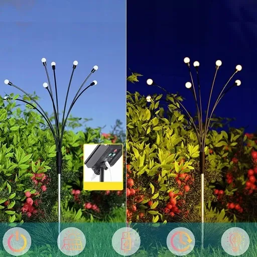 Lampki Ogrodowe Solarne Kulki Oświetlenie 4 Szt zdjęcie 8